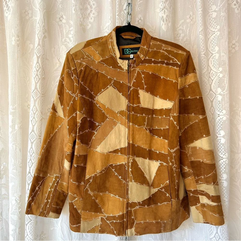 Vintage 1990's Patchwork Suede Jacket!